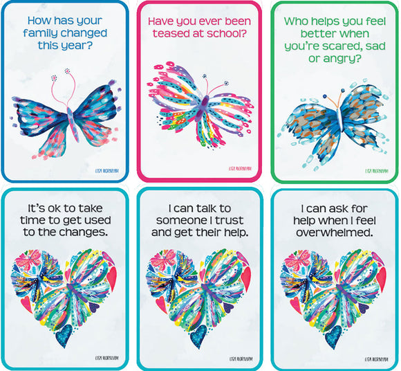 Butterfly Kisses <br>Two-sided Flash Card Game (Questions & Affirmations)