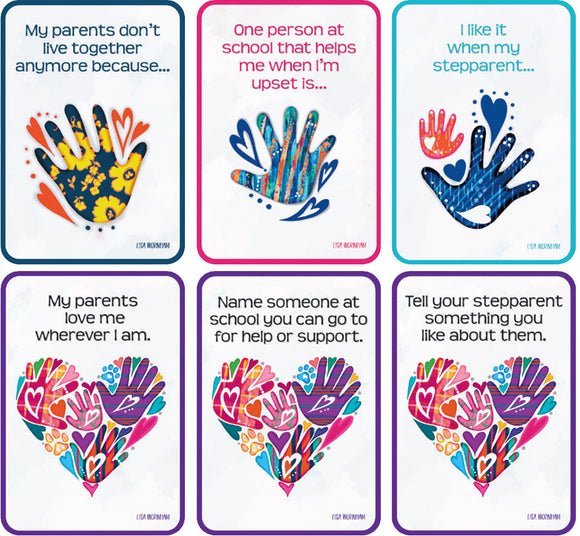 Hand In Hand <br>A Divorce Game: Sentence Completion Flash Card Game with Affirmations / Coping Skills